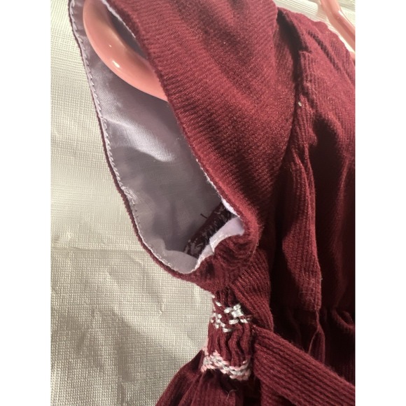Edgehill Collection Burgundy Corduroy Smocked Baby Dress|9 Months|Valentines - Picture 4 of 5